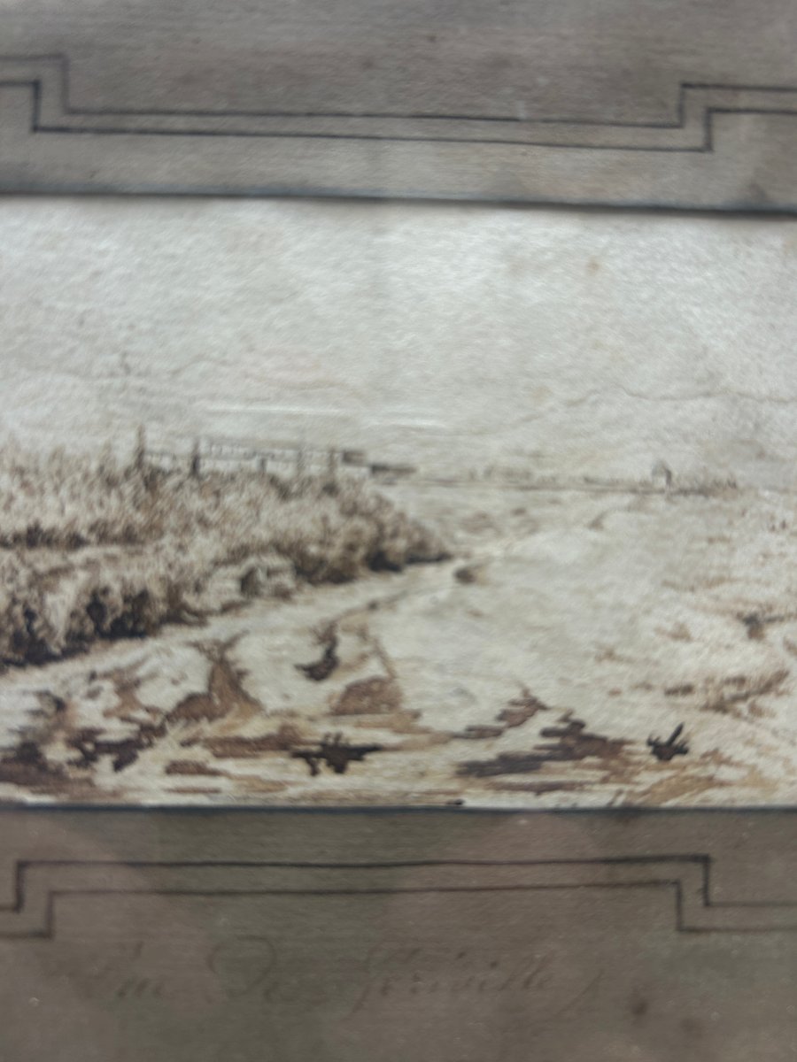 Ink Drawing, View Of Géryville, Framed-photo-3