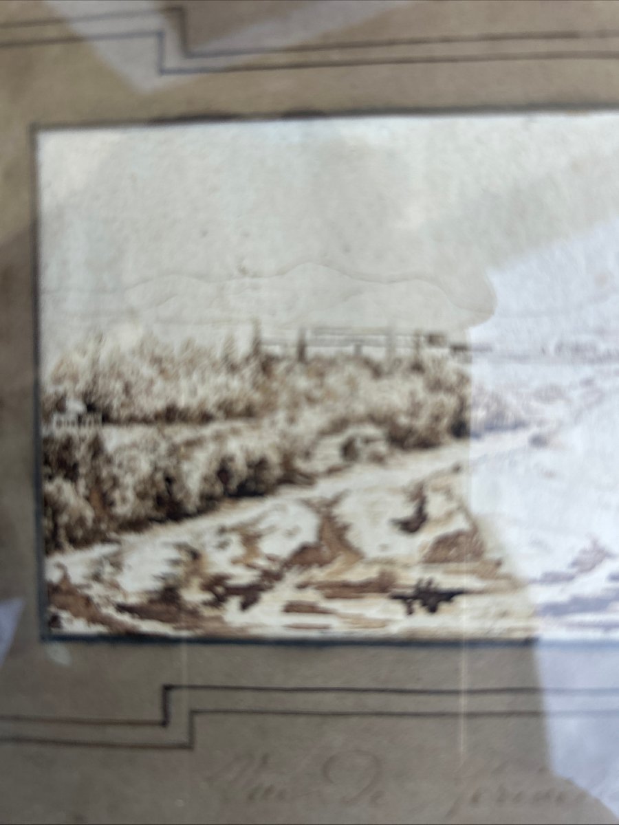 Ink Drawing, View Of Géryville, Framed-photo-1