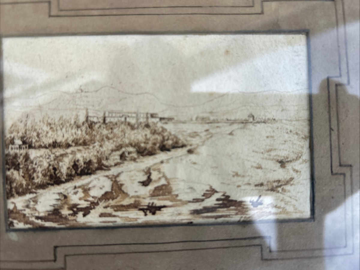 Ink Drawing, View Of Géryville, Framed-photo-2