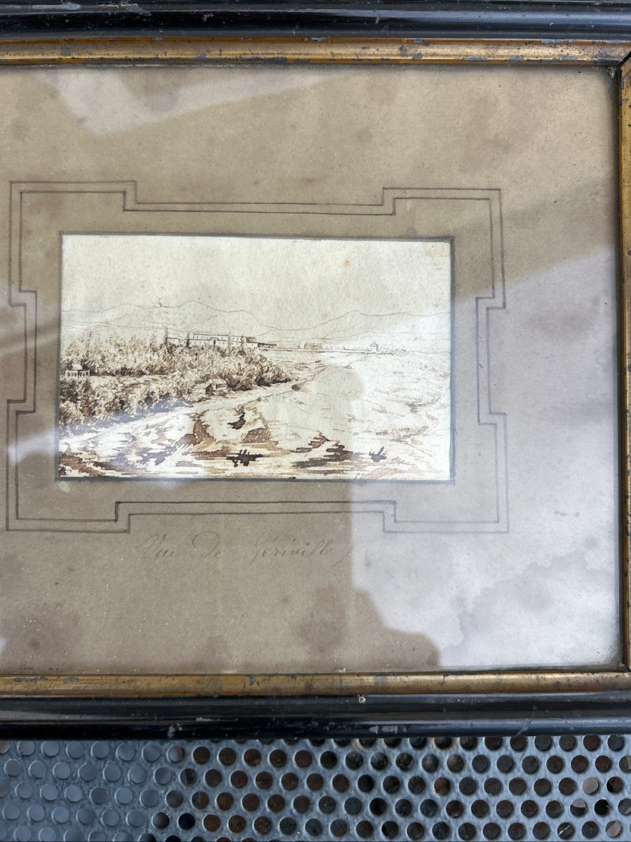Ink Drawing, View Of Géryville, Framed-photo-3