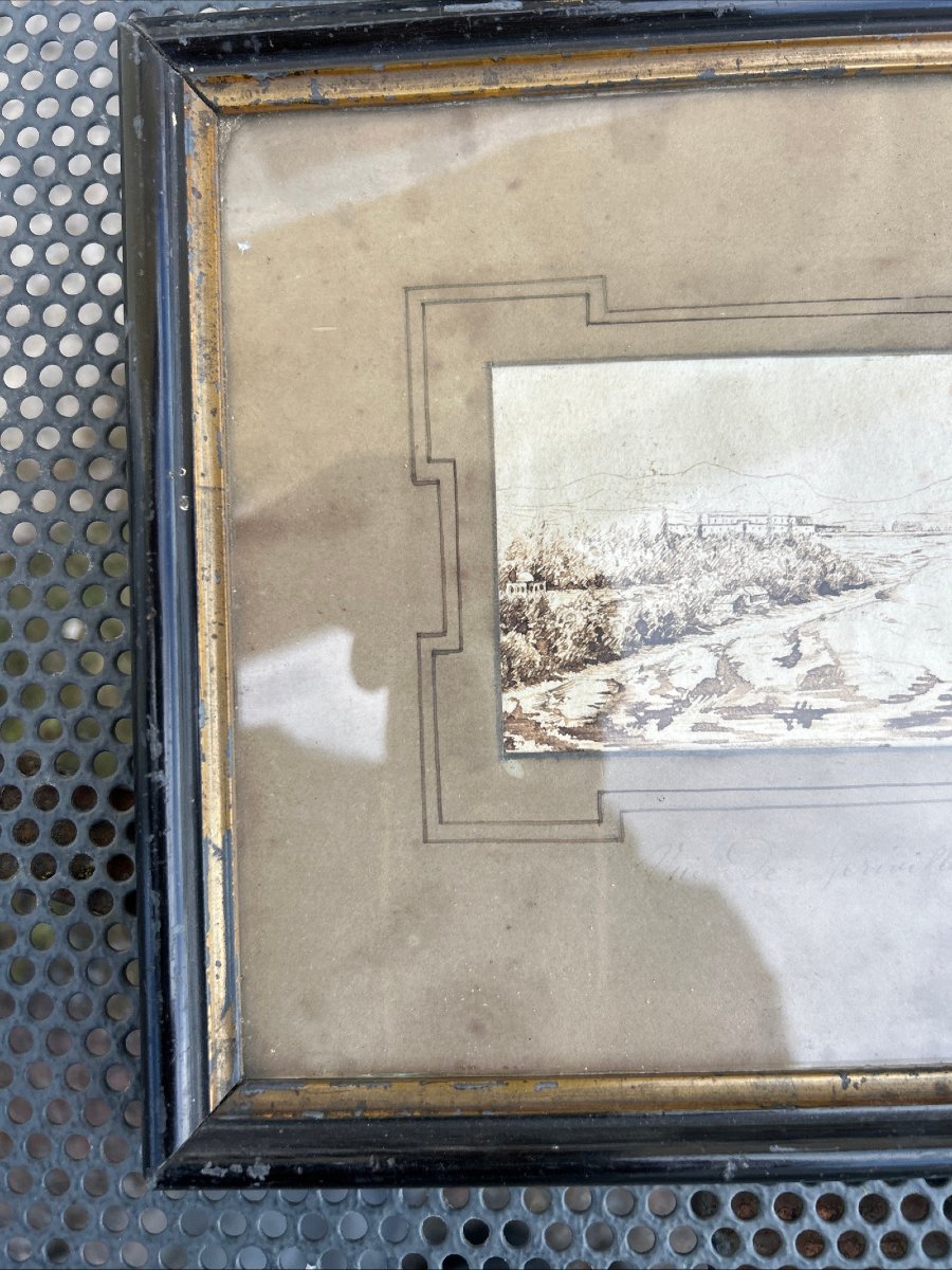 Ink Drawing, View Of Géryville, Framed-photo-4