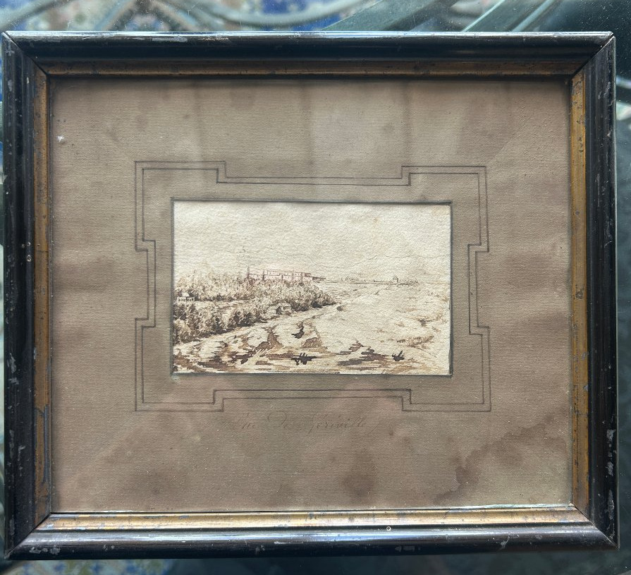 Ink Drawing, View Of Géryville, Framed