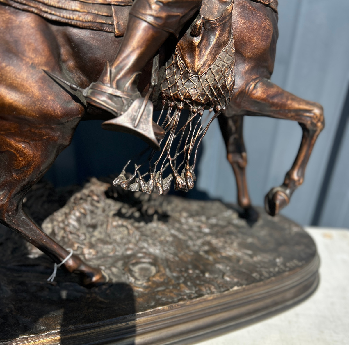 Pierre Jules Mène - Le Fauconnier Arabe à Cheval épreuve en bronze-photo-5