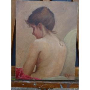 Oil On Canvas Naked Girl From Back