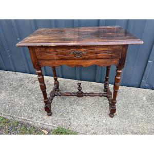 Table De Style Louis XIII Bois Naturel, XIX S