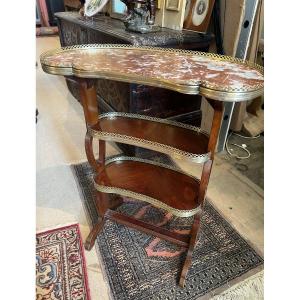 Small Mahogany And Marble Side Bean Table