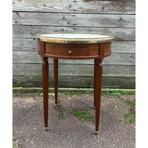 Bouillotte Table, Mahogany, Marble Top, Louis XVI Style