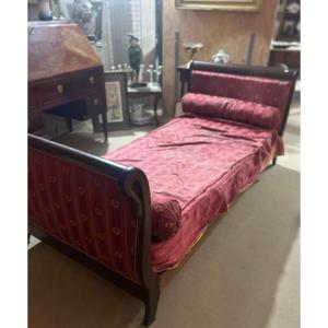 Mahogany Boat Bed With Swan-neck Posts