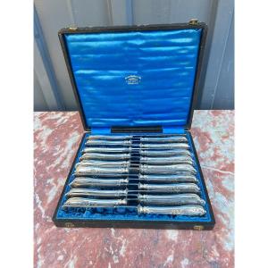 18 L XVI-style Knives—napoleon III Era, With Solid Silver Handles