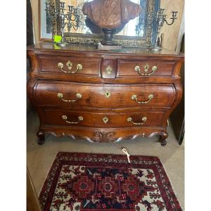 Louis XV Style Bordeaux Chest Of Drawers In Cherry Wood, 19th Century
