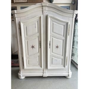 Armoire alsacienne style Louis XIV peinte aux étoiles