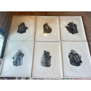 Christian Fossier .Série de 6 lithographies encadrées.Empaquetages