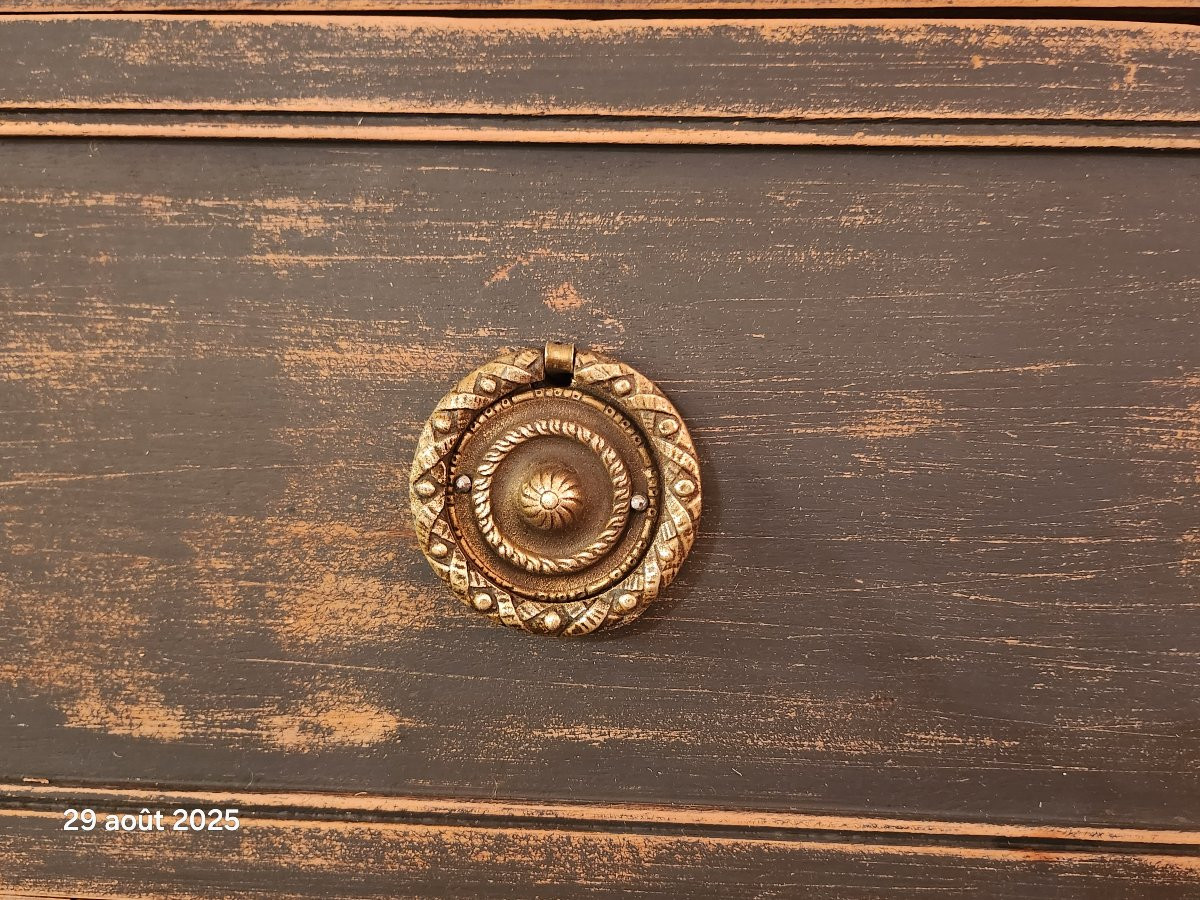 COMMODE PEINTE STYLE  LOUIS XVI  EPOQUE  DEBUT 19 EME -photo-5