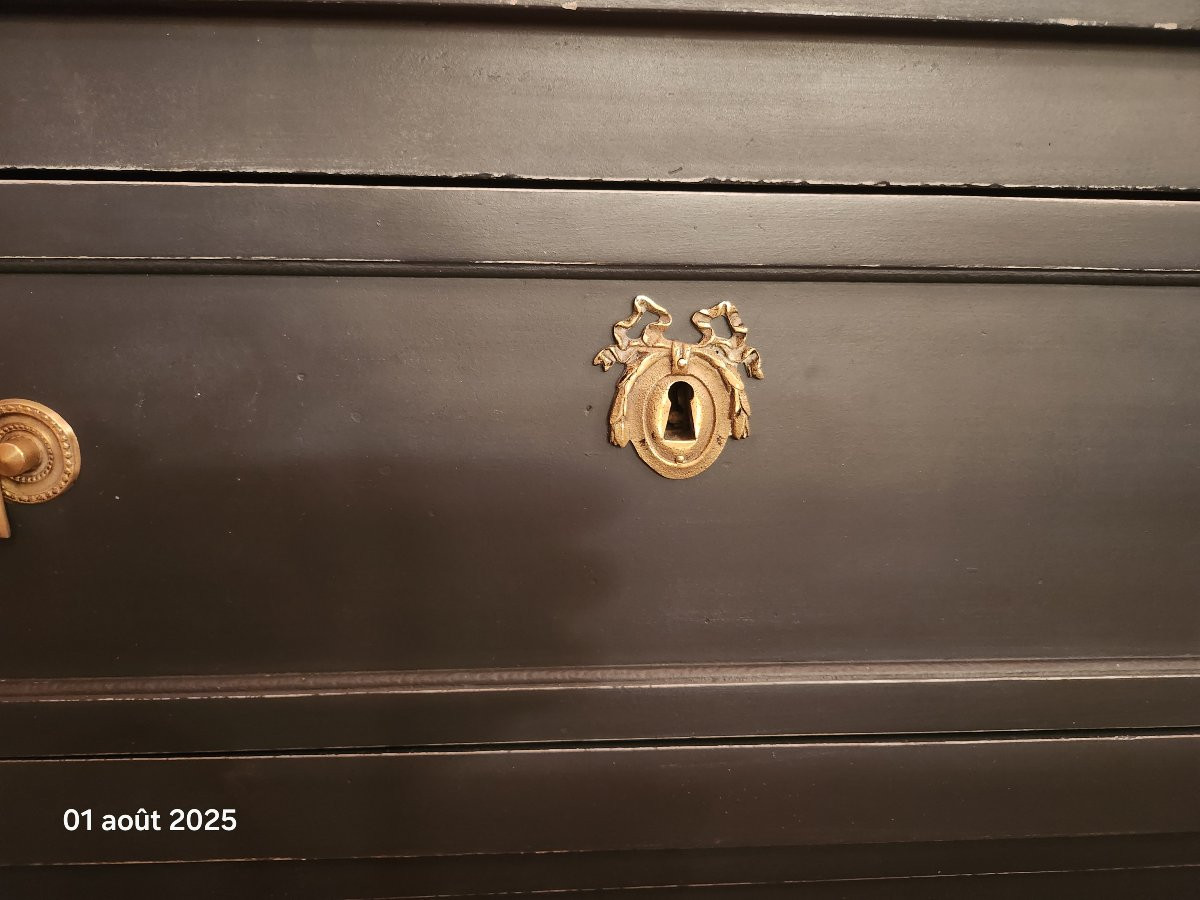 Painted Directoire Style Chest Of Drawers, Late 18th Century-photo-3