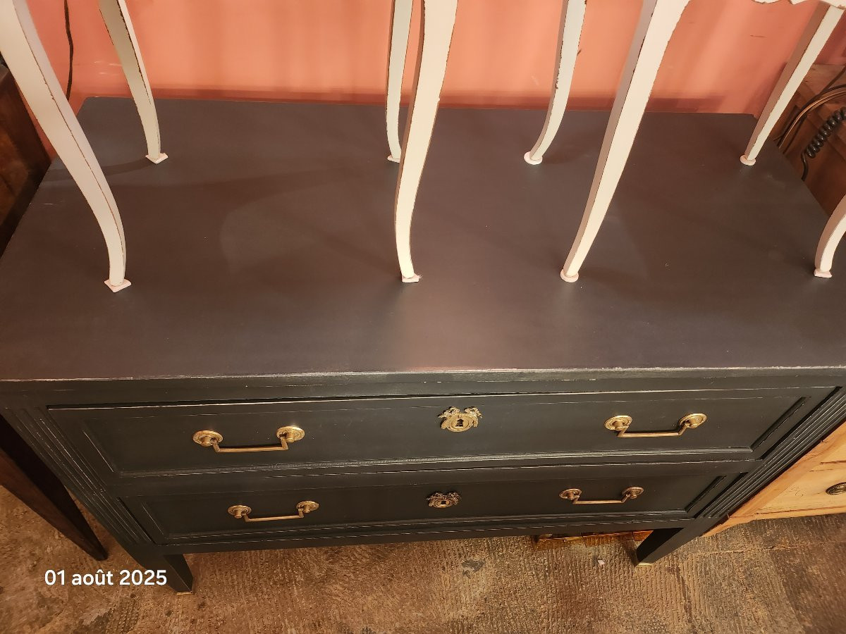 Painted Directoire Style Chest Of Drawers, Late 18th Century-photo-4