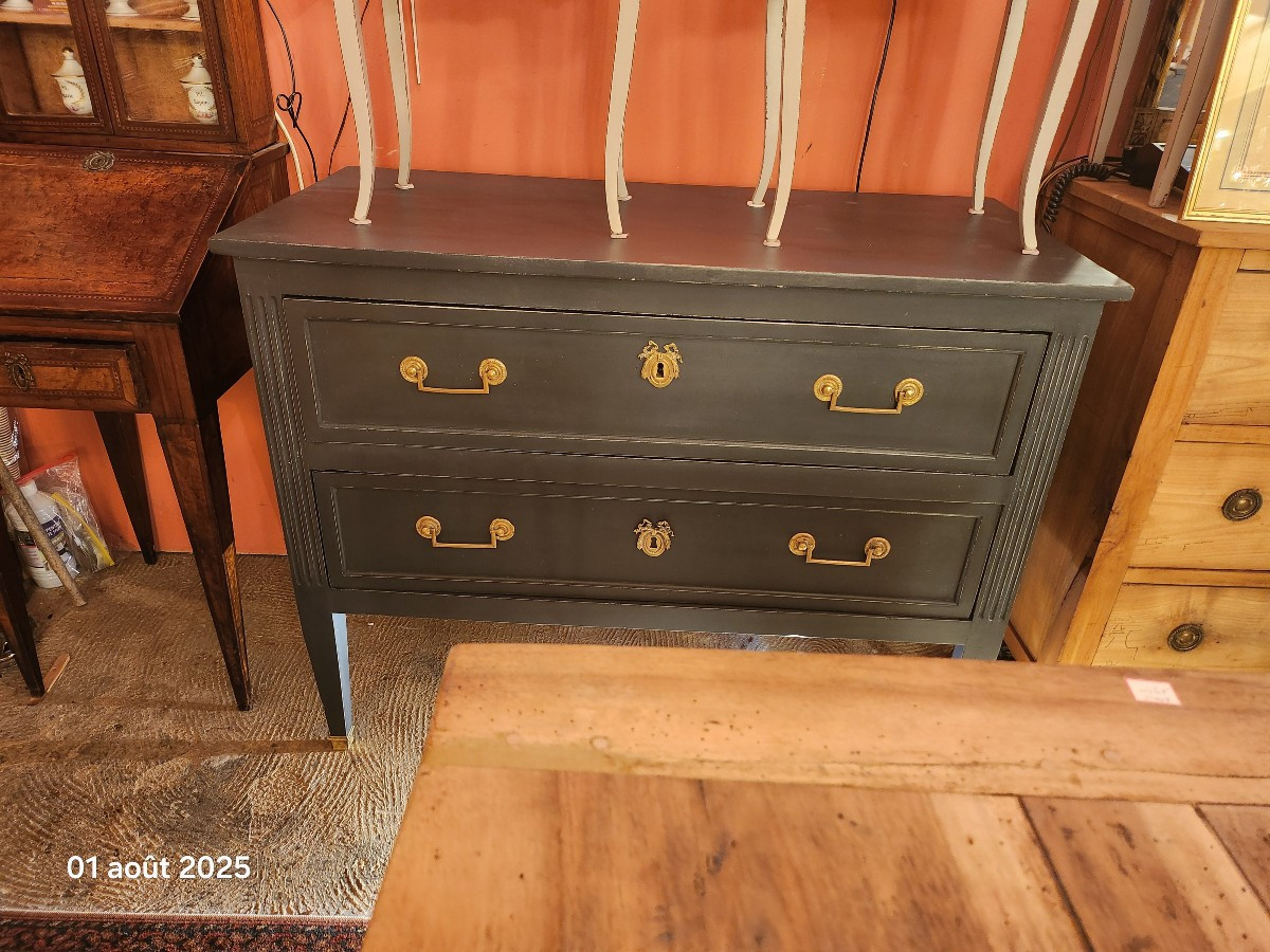 Painted Directoire Style Chest Of Drawers, Late 18th Century-photo-1