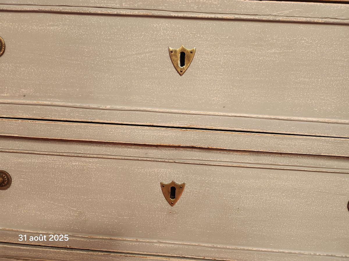 Louis XVI Style Painted Chest Of Drawers 19th Century -photo-3