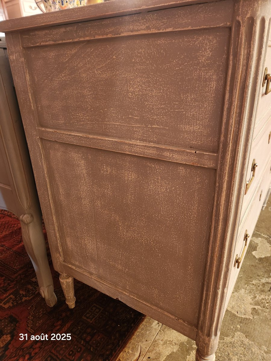 Louis XVI Style Painted Chest Of Drawers 19th Century -photo-3