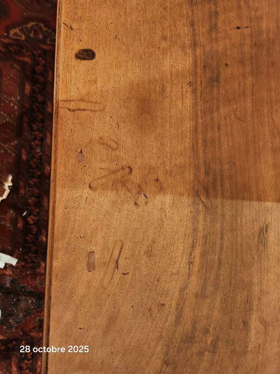 COMMODE SAUTEUSE LOUIS XVI  EN NOYER DECAPEE EPOQUE 19 EME -photo-1