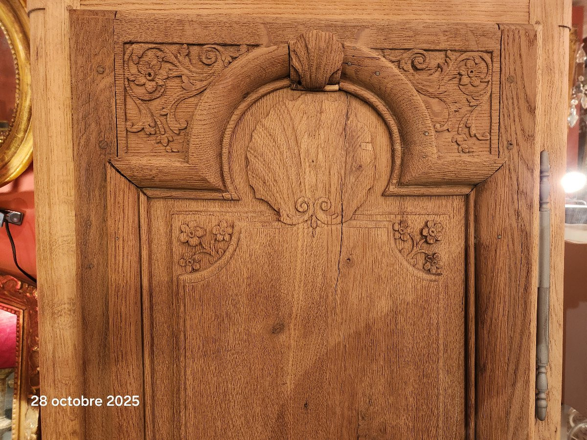 Stripped Oak Bonnetière, 19th Century-photo-3