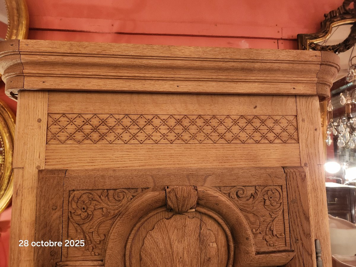 Stripped Oak Bonnetière, 19th Century-photo-4