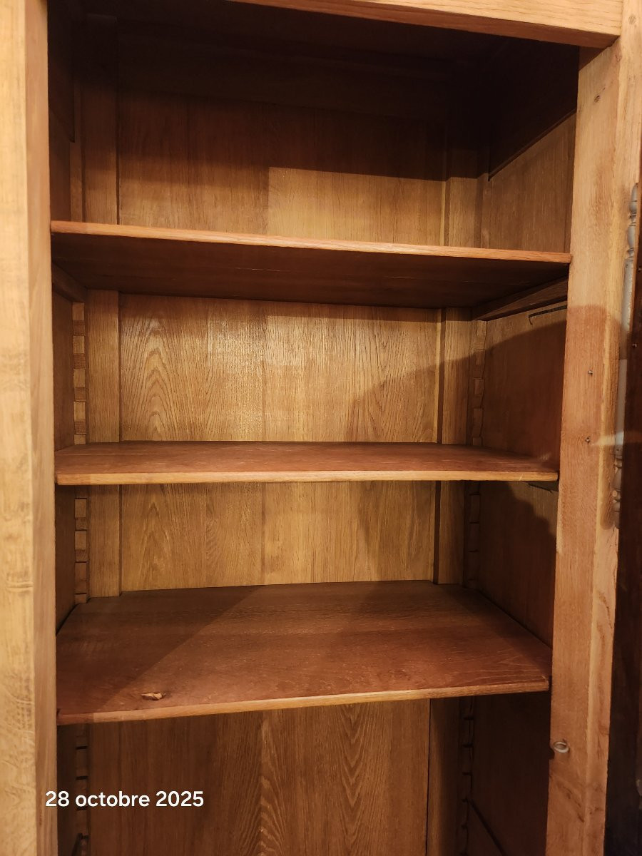 Stripped Oak Bonnetière, 19th Century-photo-3