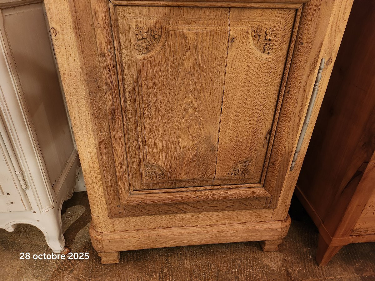 Stripped Oak Bonnetière, 19th Century-photo-8