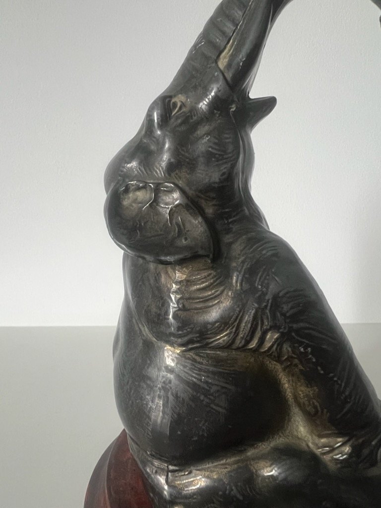 Magnifique sculpture éléphant ancien-photo-4