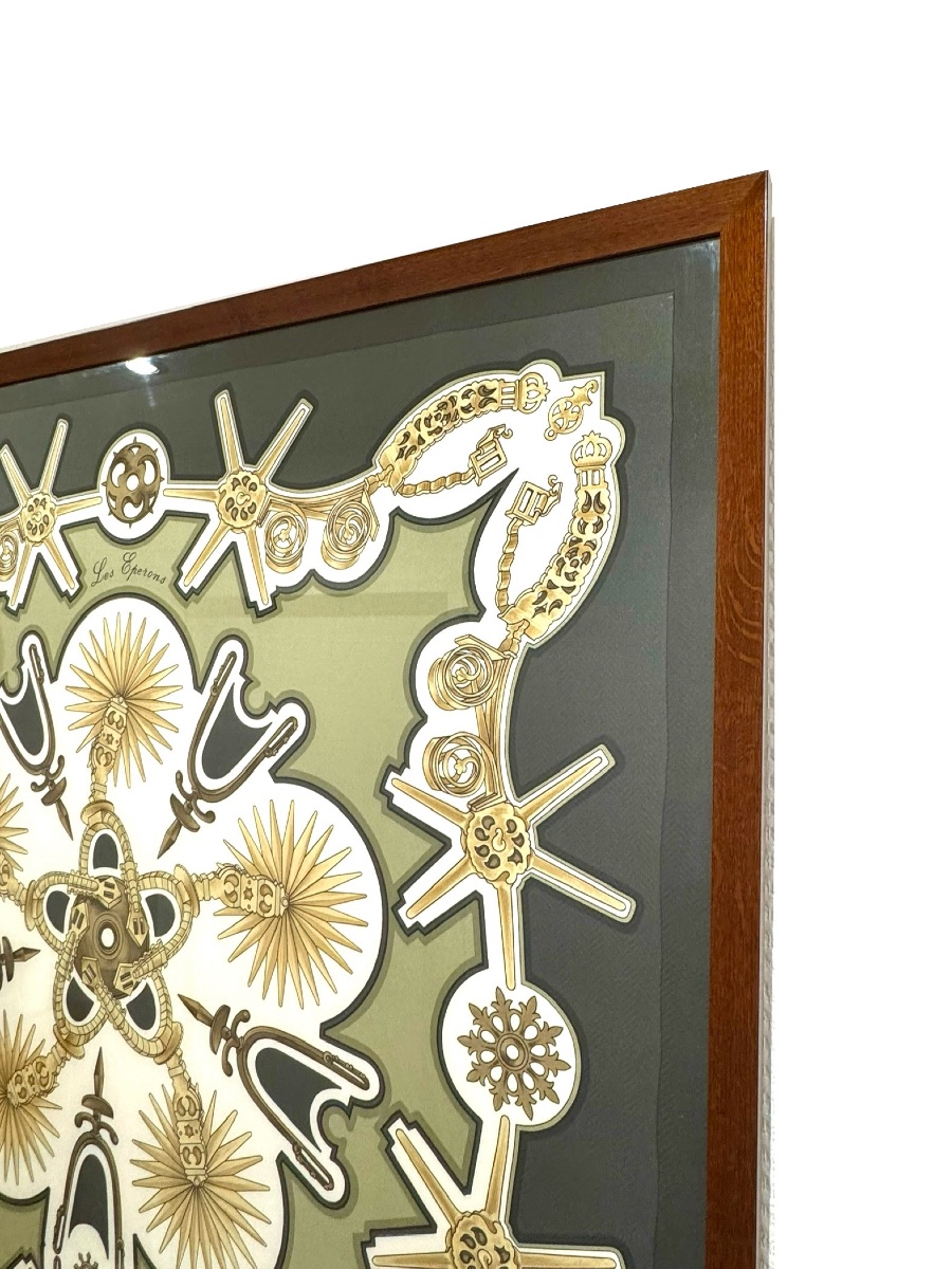 Hermès Scarf In Frame – Model “les éperons”-photo-4