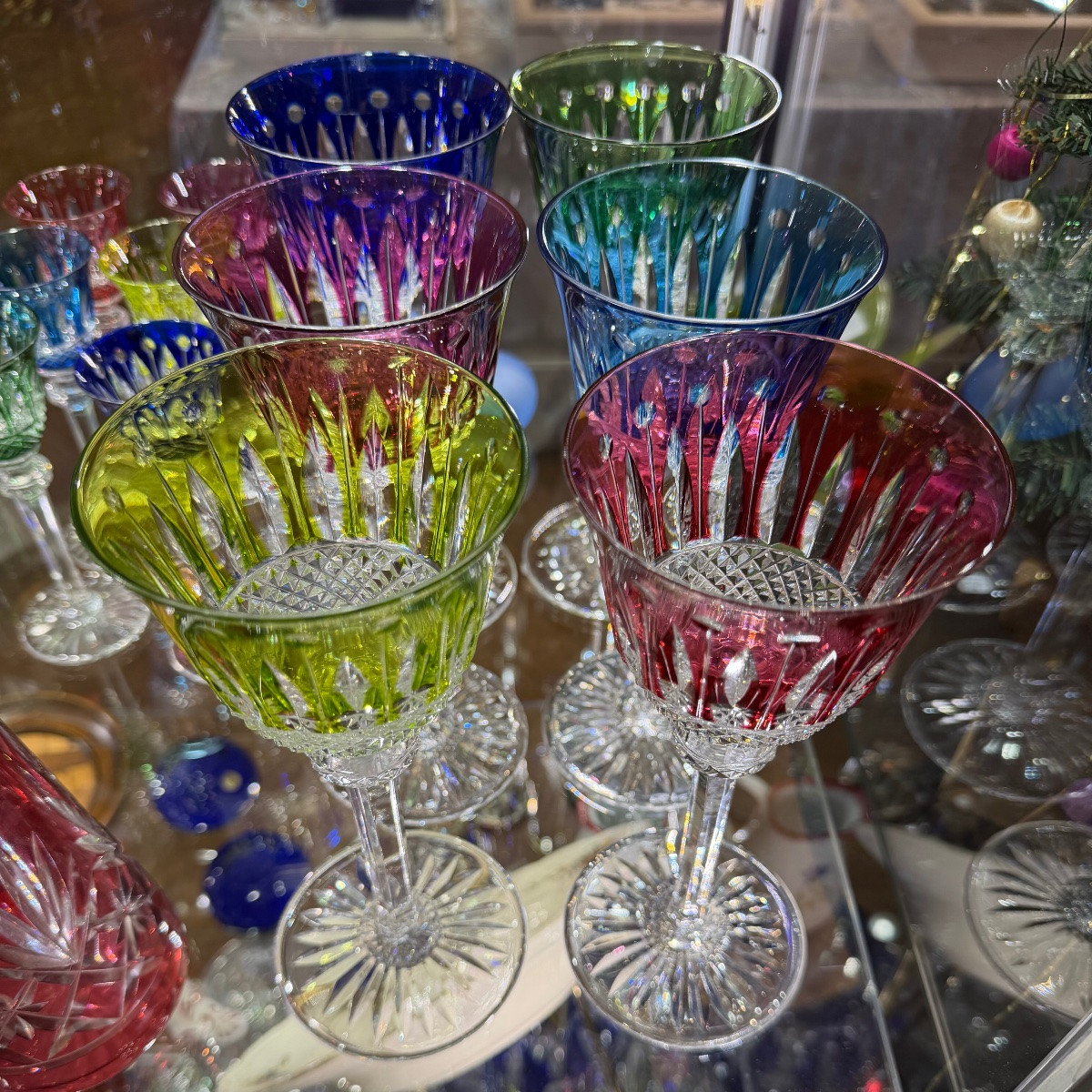 Tommy Saint-Louis – Service de 6 verres Roemer en cristal multicolore-photo-2