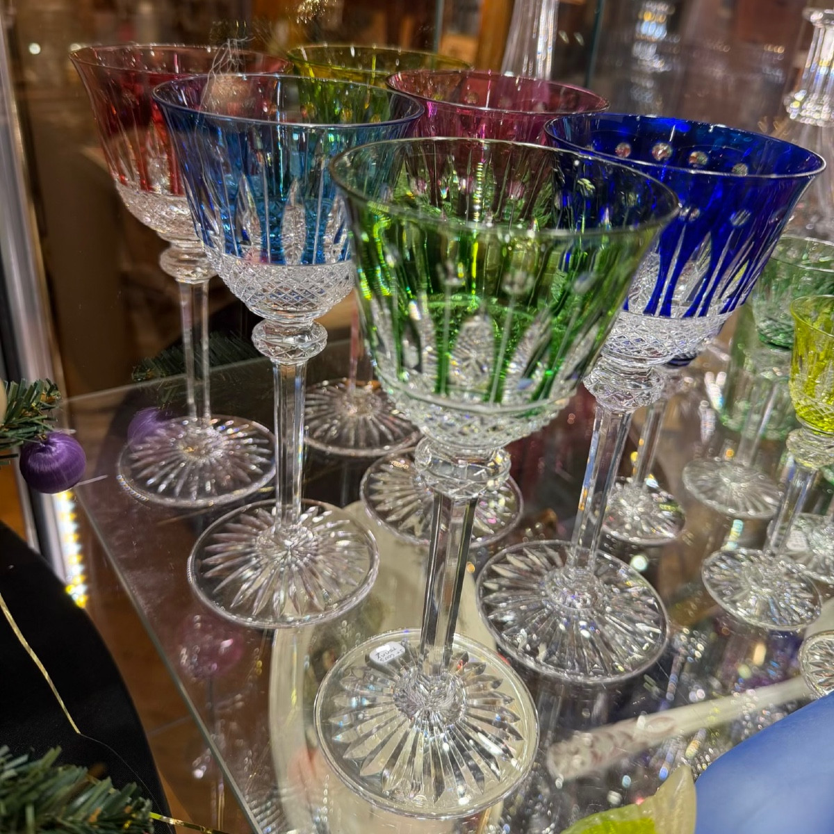 Tommy Saint-Louis – Service de 6 verres Roemer en cristal multicolore