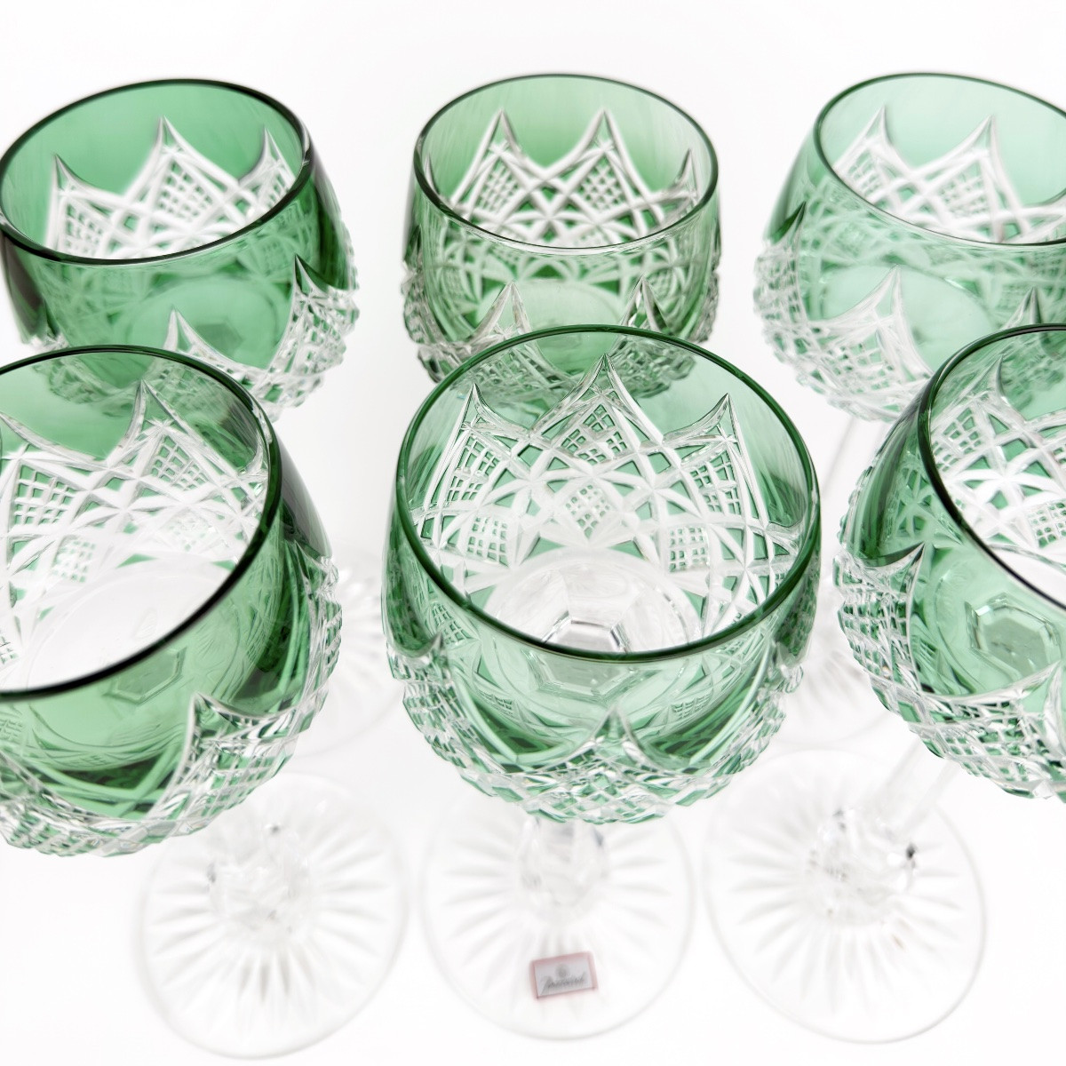 Baccarat – 6 verres Roemer modèle Colbert vert-photo-3