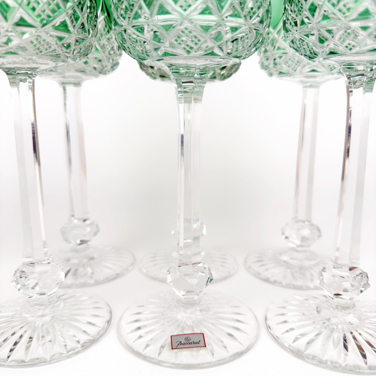 Baccarat – 6 verres Roemer modèle Colbert vert-photo-4