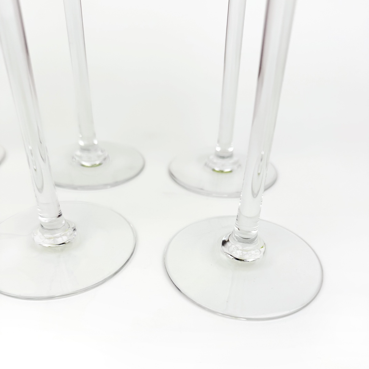 Baccarat – Suite de 6 verres à vin du Rhin (Roemer) en cristal vert olive – Signés-photo-4