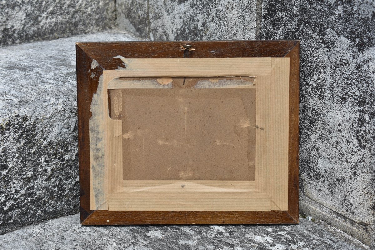&Eacute;cole italienne du XIXe - Portrait de jeune homme - Huile sur carton-photo-4