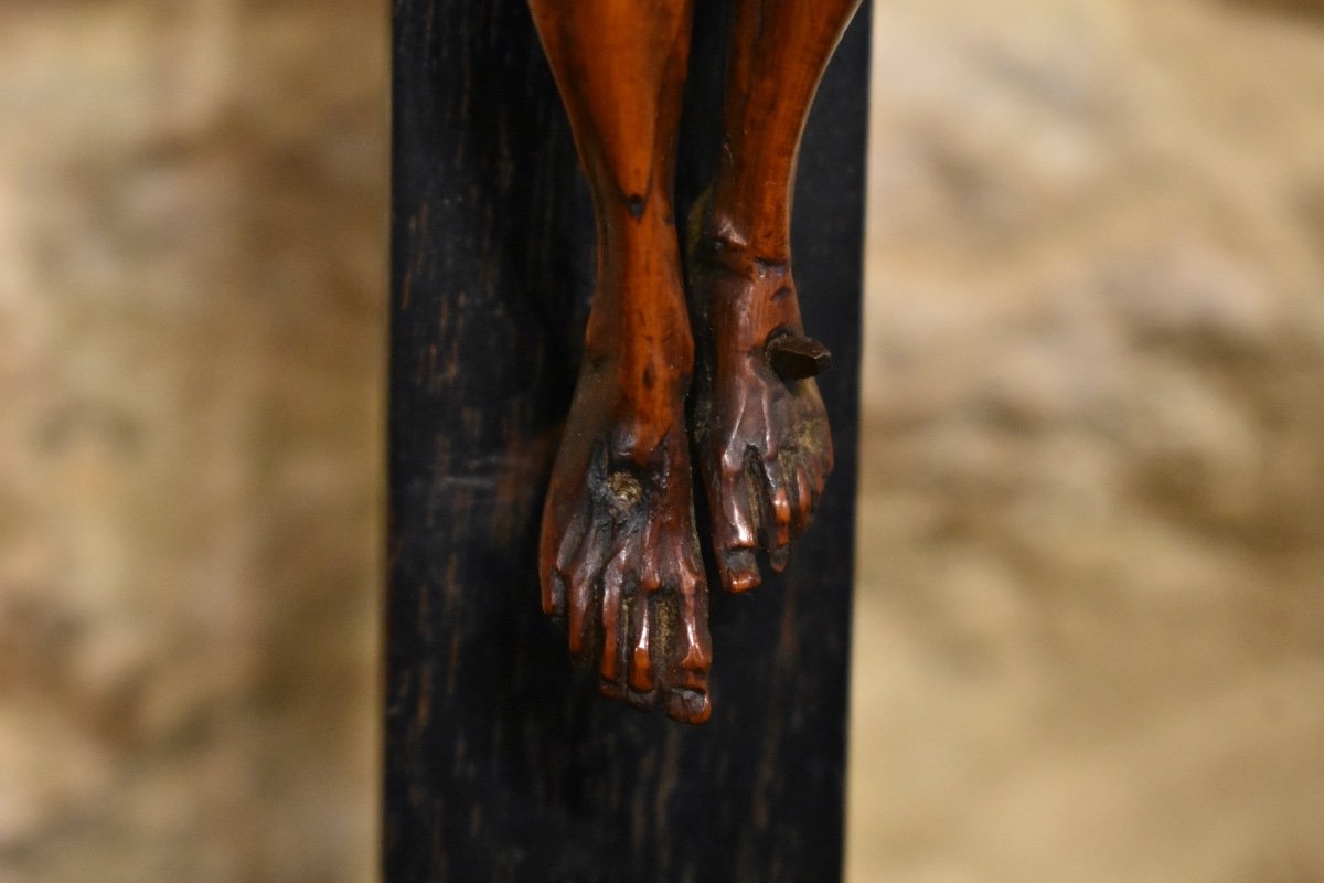 Christ du XVIIIe en bois fruitier-photo-5