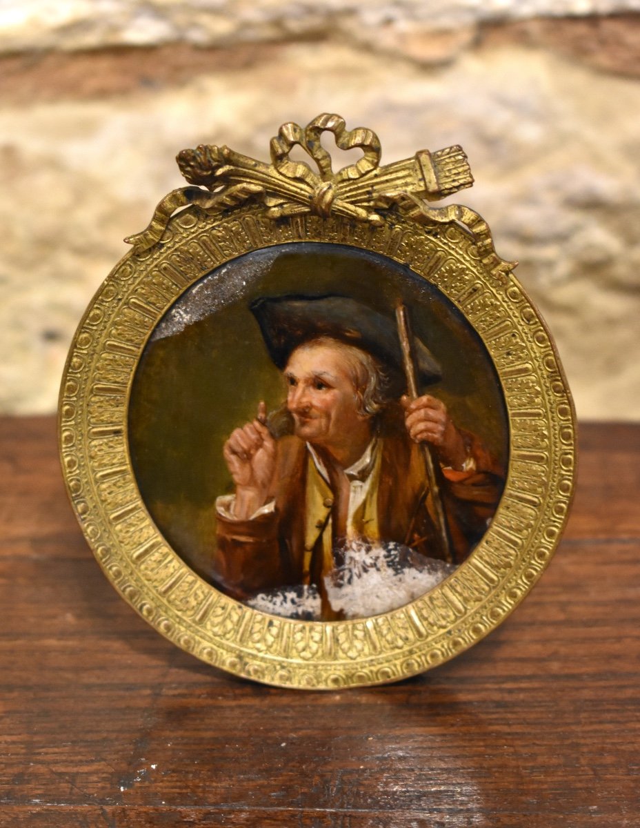 Silvestre David MIRYS (1742-1810) ? - Portrait d’un colporteur - Miniature - Fin XVIIIe-photo-2