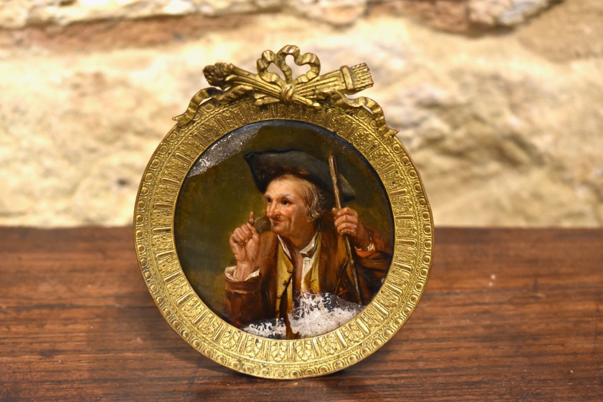 Silvestre David MIRYS (1742-1810) ? - Portrait d’un colporteur - Miniature - Fin XVIIIe-photo-3