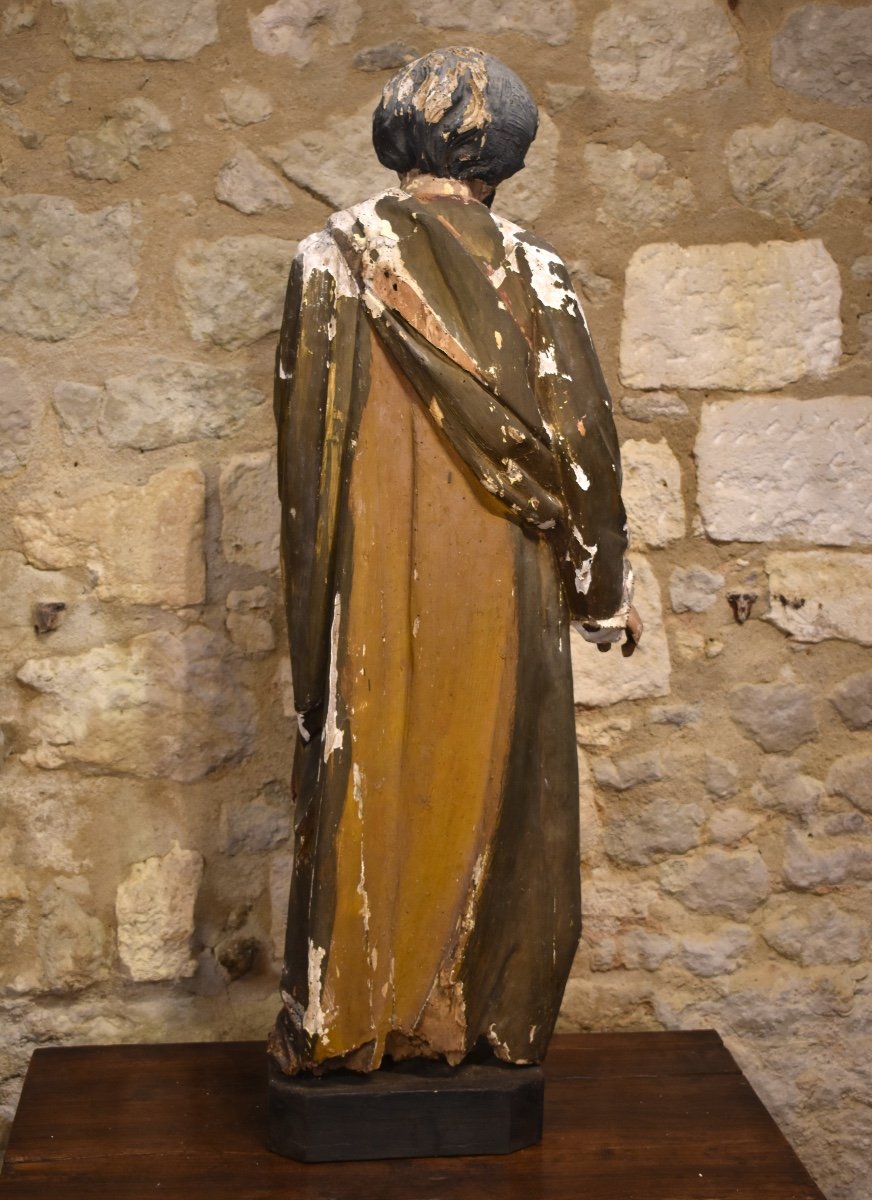 Proantic: Holy Apostle - Polychrome Wooden Statue - Late 17th Century