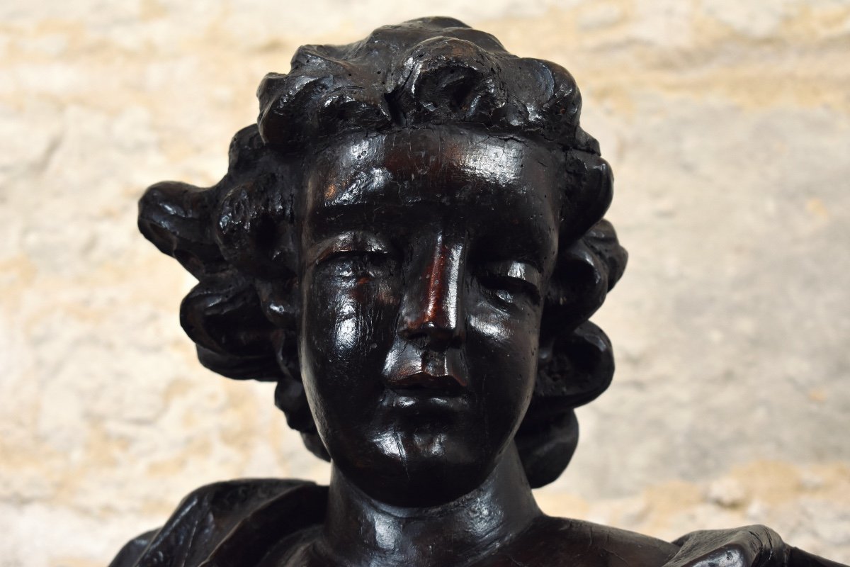 Statue de saint Jean-Baptiste - bois sculpt&eacute; - &eacute;poque Louis XIV - XVIIe XVIIIe-photo-1