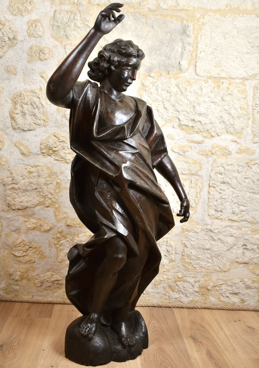 Statue de saint Jean-Baptiste - bois sculpt&eacute; - &eacute;poque Louis XIV - XVIIe XVIIIe