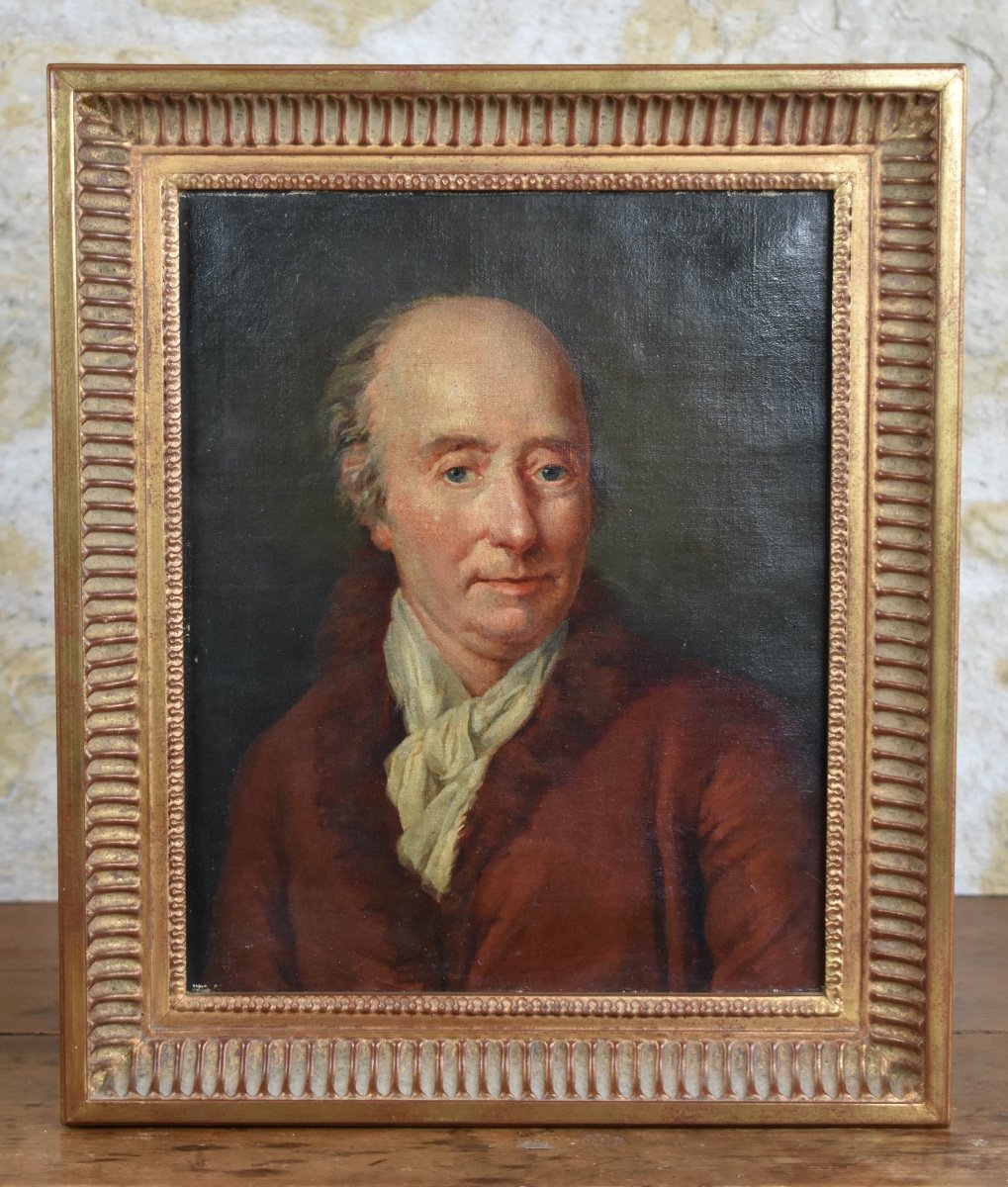 Paire de portraits du XVIIIe - huiles sur toile-photo-4