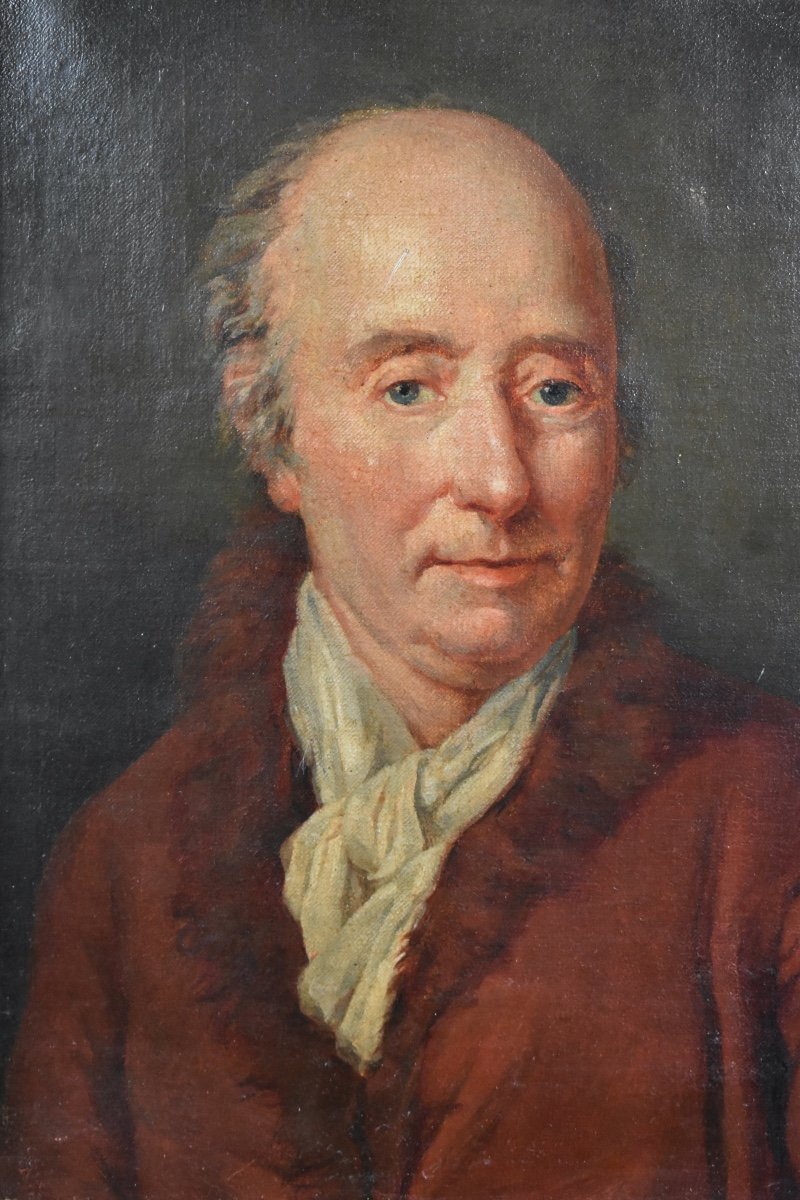 Paire de portraits du XVIIIe - huiles sur toile-photo-2