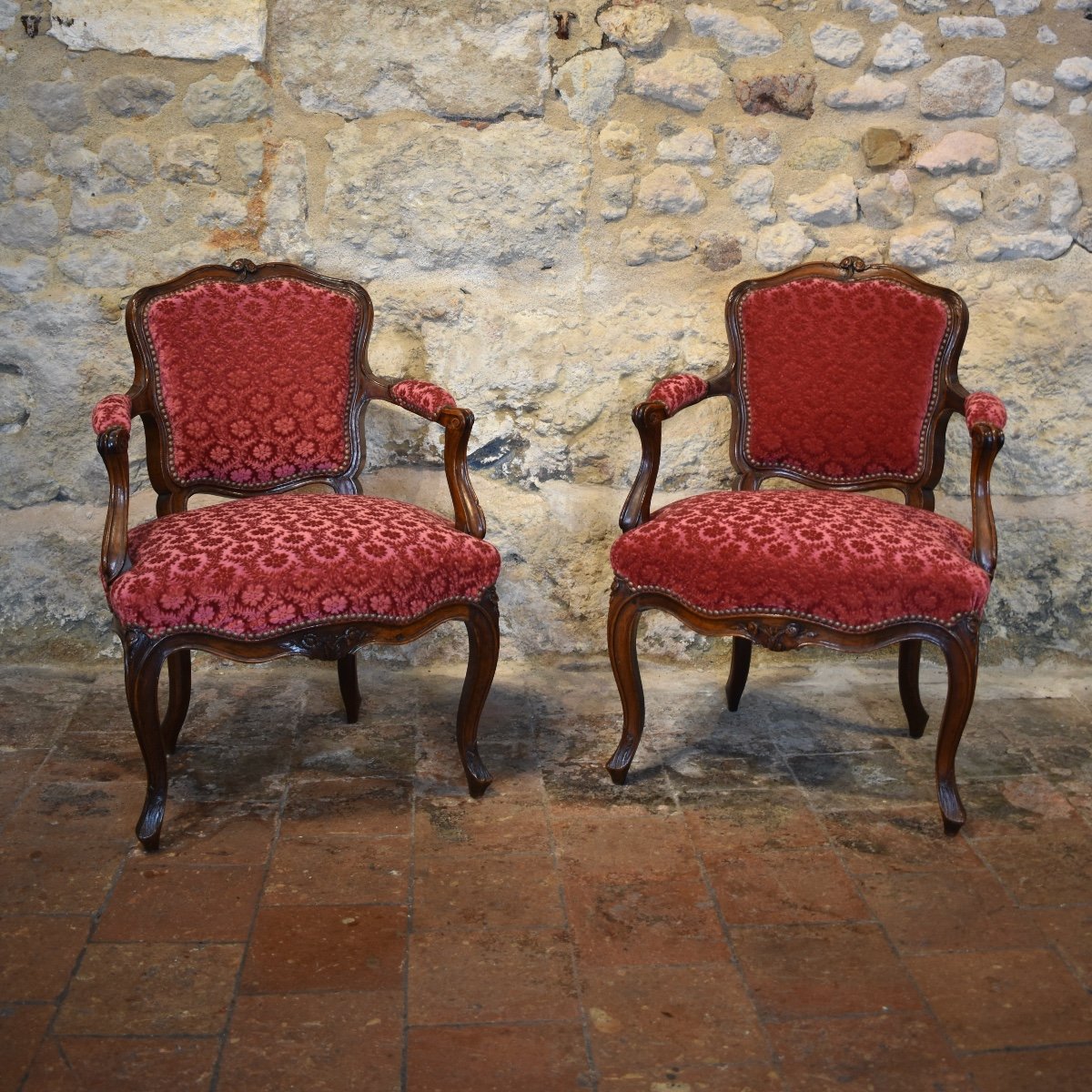 Pair Of Louis XV Period  Armchairs-photo-2