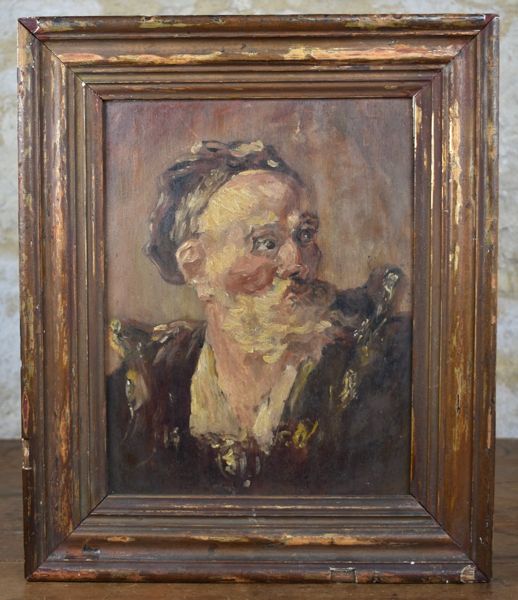 &Eacute;cole fran&ccedil;aise du XIXe - Portrait d&rsquo;homme - Huile sur panneau-photo-2