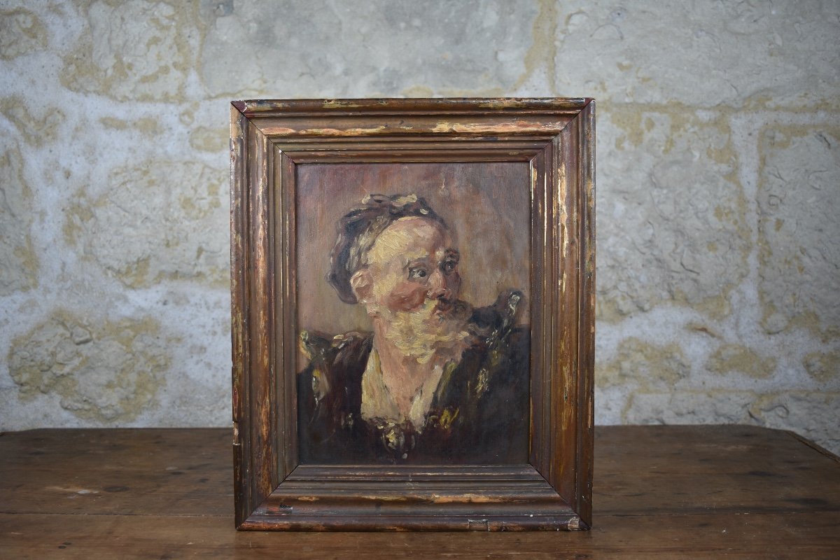 &Eacute;cole fran&ccedil;aise du XIXe - Portrait d&rsquo;homme - Huile sur panneau-photo-4