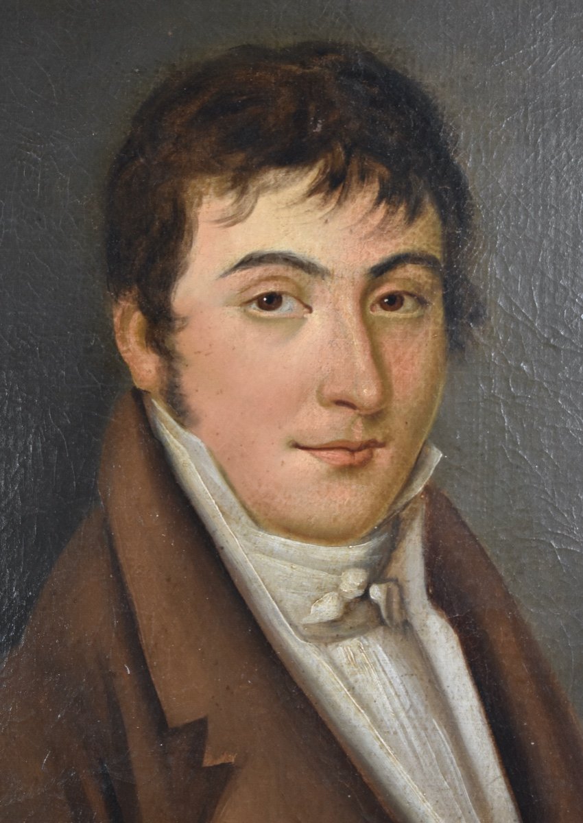 Charles Brandt - Portrait Of A Young Man - Empire - Oil On Canvas-photo-4