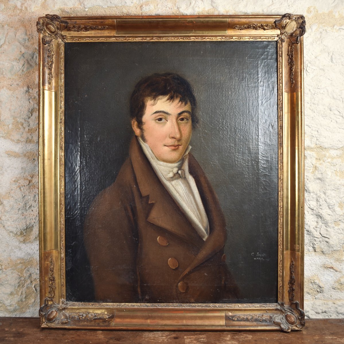 Charles Brandt - Portrait Of A Young Man - Empire - Oil On Canvas-photo-2