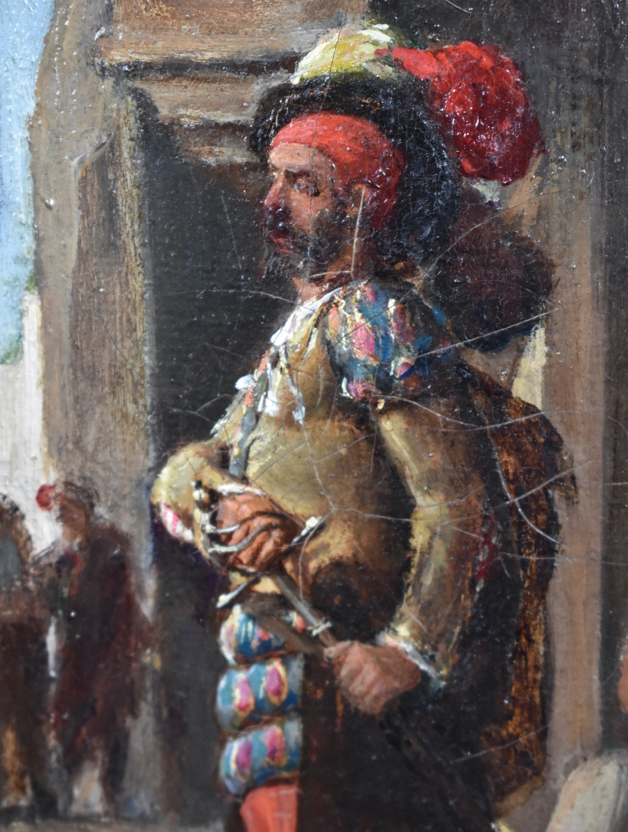 Georges Moreau de Tours (1848-1901) - La ronde du mousquetaire - Huile sur toile-photo-1