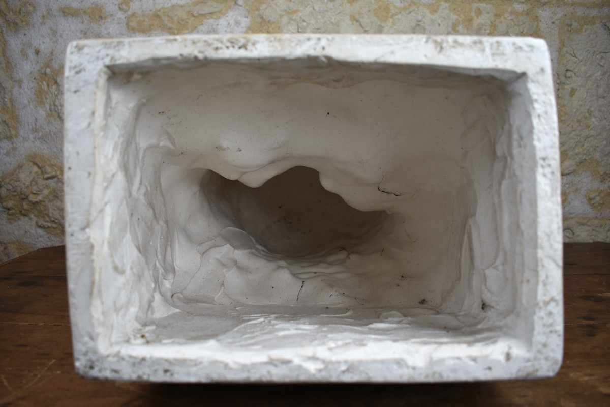 Buste en pl&acirc;tre de Jean de la Fontaine - XIXe si&egrave;cle-photo-5